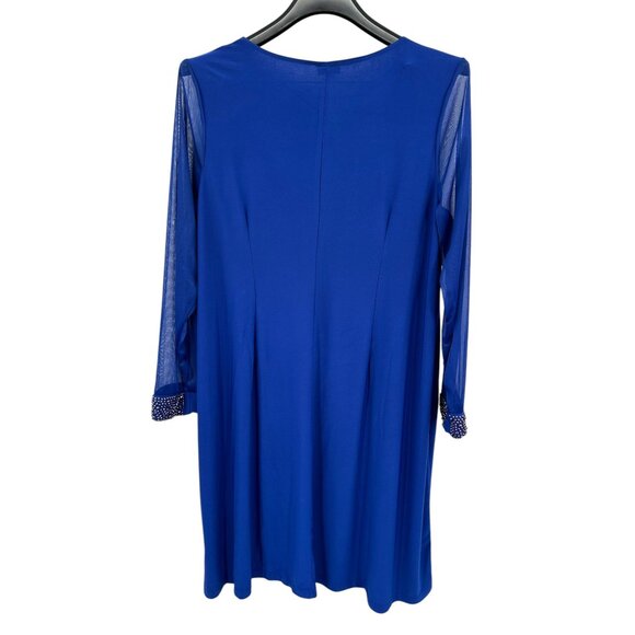 Avenue Dress Plus Size 22/24 Shift Slinky Sheer Long Sleeve Embellished Party - Picture 5 of 8